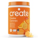 Create Creatine Monohydrate Gummies for Men &amp; Women, Boost Focus, Strength, and Endurance, Anti-Melting Formula, Vegan, Gluten-Free, Non-GMO, 1.5g of Creatine per Gummy (Orange, 90 ct)