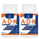 Suplemento de vitaminas ADK 20000 UI - Vitaminas de alta potencia A, D3 y K1 para el corazón, la salud ósea y el apoyo inmunológico Vitamina ADK 120 cápsulas