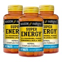 MASON NATURAL Super Energy, Made with Guarana, Panax Ginseng " Kola Nut for Optimal Performance " Energy, 90 Day Supply, 60 Tablets (Pack of 3)