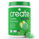 Cretina Monohydrate Gummies for Hombres &amp; Mujeres - Foco más fuerte, fuerza y resistencia, Fórmula anti fusión, Vegan, Gluten-Free, Non-GMO, 1,5 Gram Creatine per Gummy (Sour Green Apple, 90 ct)