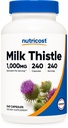 Nutricost Milk Thistle Extract 240 Capsules for 240 Servings Por Bottle - Vegan, GMO Free and Gluten Free