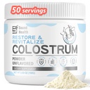 Colostrum Suplemento Polvo para Humanos - Suplemento de Colostrum de Bovino Orgánico para Salud Gut, Crecimiento del Cabello, Belleza y Apoyo Inmunitario - Desarrollado (50 Servimientos)
