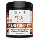 Zhou Plant Complete Vegan Protein Powder - Plant Based Protein Powder for Women ' Men, Non Dairy Rice & Pea Blend for Smoothies & Shakes, 21g Protein Por Serving - Chocolate, 17.7oz (16 Servings)