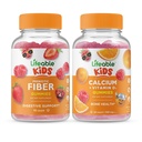 Fibra Prebiótica Lifeable Niños + Calcio con Vitamina D Niños, Gummies Bundle - Gran Tasting, Suplemento de Vitamina, Gluten Gratis, GMO Gratis, Gummy Chewable