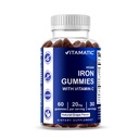 Vitamatic Iron Gummies Suplemento para Hombres Mujer - 20 mg Servir - 60 Gummies Vegan - Gran Tasting Iron Gummy Vitaminas con Vitamina C (60 Conde (Pack of 1))