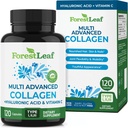 Pilles multi colágeno ForestLeaf con ácido hialurónico + Vitamina C TENIDO Suplementos de colágeno hidrolizado para mujeres o hombres viv Multi colágeno Capsules Peptides for Skin, Wrinkles, 120 Caps
