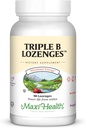 Maxi Health Triple B Lozenges - Vitamina B12 &amp; B6 &amp; Biotin - Strawberry Flavor - 90 Chewies - Kosher