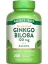 La verdad de la naturaleza Ginkgo Biloba 120mg  Plus Bacopa ← 200 Quick Release Capsules ← Standardized Extract ← Non-GMO y Gluten Free Supplement