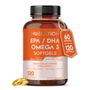 Omega 3 aceite de pescado 2000mg. Aceite de pescado Omega 3 Suplementos para apoyar la salud del corazón, las funciones cerebrales y el sistema cardiovascular - no Gluten-Free &amp; Keto-Friendly - 60 Servimientos, 120 Softgels
