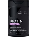 Sports Research® Biotin 10,000mcg con aceite de coco orgánico - Biotina (Vitamin B7) para la piel y el cabello saludables* - para mujeres y hombres - Vegan, No GMO, Gluten &amp; Soy-Free - 120 Veggie Softgels