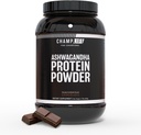 Polvo de proteína de Ashwagandha – 24g Polvo de proteína de chocolate - Whey Protein Powder con Ashwagandha Powder – No Añadido Azúcar &amp; Gluten Gratis – 25 Servings
