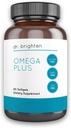 Dr. Brighten Omega Plus — 1600 mg de EPA/DHA Suplemento de aceite de pescado no transgénico para el corazón, el cerebro y el sistema inmunológico — 60 Softgels