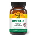 Country Life Omega-3 Fish Oil Suplemento, 10000mg, 180mg EPA & 120mg DHA, Fish Oil Concentrate, Burpless, 50 Softgels, Certified Gluten Free