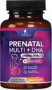 Vitaminas prenatales con ácido fólico " DHA, Fetal Brain Development Support with Folate " Omega 3, Prenatal Multivitamin for Women, Vitamina A, C, D, B6, B12 " Iron, Pregnancy Supplement - 60 Softgels