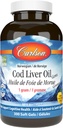 Carlson Labs Cod Liver Oil, Baja Vitamina A, 230 mg Omega-3, 300 Conde