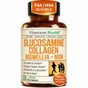 Glucosamine Chondroitin MSM with Hydrolyzed Collagen Peptides - Joint Support Supplement with Quercetin, Bromelain " Boswellia Extract - Collagen pills for Hair Skin Nails - FSA Eligible 120 Caps