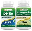 Mejores Naturales Dhea 25mg &amp; Ashwagandha Extracto 500 Mg