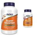 AHORA Suplementos, Super Enzymes, Formulados con Bromelain, Ox Bile, Pancreatin y Papain,180 cápsulas &amp; Suplementos, MagteinTM con forma patentada de Magnesio (Mg), Soporte Cognitivo*, 90 cápsulas Veg