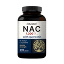 NatureBell NAC Suplemento 1200mg Por Serving Silencio 240 Capsules, N-Acetyl Cysteine with Quercetin ¦ Double Strength - Soporte para Immune, Liver, " Lung Health