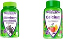 Vitafusion Elderberry Gummy Vitaminas 90ct y Calcio Gummy Vitaminas 100ct para el soporte de dientes de hueso