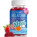 Dippin Dots - Melatonin Gummies for Kids &amp; Adults (60 Days Supply) Strawberry Sunset Creme Flavor ← 2.5mg Por Kids Melatonin Supplement for Faster, Longer Sleep ← Gummies for Children (120 Count)