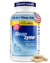 Suplemento de tiempo de cama con Melatonina, GABA, 5-HTP, Valerian Root, Magnesium, L-Theanine, Lemon Balm &amp; Hops for Deep Snooze &amp; Unwinding - 60 cápsulas