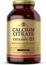Citrato de Calcio Solgar con Vitamina D3-240 Tabletas - No GMO, Gluten Gratis, Kosher - 60 Servings
