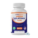 Melatonina Vitamática 10 mg Tablas rápidas de consolación – Suplemento de Apoyo al sueño para adultos – Vegetariano, No Gluten-Free – Sabor de Berry natural – 365 Tabletas