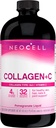 NeoCell Collagen Peptides + Vitamin C Liquid, 4g Collagen Por Serving, Gluten Free, Tipos 1 &amp; 3, Promueve la piel sana, el cabello, uñas &amp; soporte conjunto, granada, 16 Oz