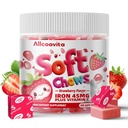 Hierro Soft Chews Suplemento con vitamina C Silencio Fresa Saborada TEN Gluten Libre Silencioso Suplemento de Hierro para Mujeres Hombres y Niños Silenciosos 60 Cuenta Silencio 2 Mes