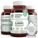 Natural Nutra Lutein y Zeaxanthin Suplemento, Mantener la Visión Salud, Protege la célula en los ojos, Mejorar el nivel de Zeaxanthin &amp; Isomers, Apoyar la salud de los ojos, Gluten Gratis, Soy Gratis, 20 mg - 30 cápsulas