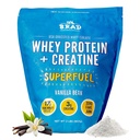 B.rad Superfuel - Grass Fed Whey Protein Isolate Boosted with Creatine ← Farm-Fresh, Easy-to-Digest, Clean Ingredients ← 2 Libras  100% USA Fuented ← Vanilla Bean