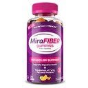MiraFIBER Gummies from the Makers of MiraLAX, 8g of Daily Fiber Por Serving, Metabolism Support with B Vitamins, Gut Health for Men &amp; Women, Prebiotic Fiber Gummies for Adults, Mixed Fruit Flavor 72Ct