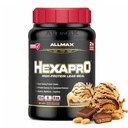ALLMAX HEXAPRO, Chocolate Peanut Butter - 2 lb - 25 Gramos de Protein Por Servir - 8-Hour Sustained Release - Zero Sugar - 21 Servimientos