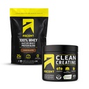 Ascenso 100% Whey Protein Powder, Chocolate 2 lb &amp; Creatine Monohydrate Powder, Desflavored 45 Servings