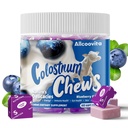 Bovine Colostrum Chews Suplemento con probióticos para Gut Health, Bloating, Immune Support, Skin, Hair Growth and Beauty - Blueberry Flavor (60 Servings)