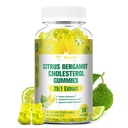 Citrus libres de azúcar Bérgamo Gummies para el colesterol saludable - Todos los suplementos naturales 25:1 Extracto del suplemento de Bérgamo italiano para el alto colesterol Apoyo sano anti- envejecimiento vegetariano libre de azúcar