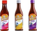 Emulsión de Scott 3 Pack Combo – Cod Liver Oil (Traditional, Cherry, Tropical Fruit Flavors) - 180ml Cada uno