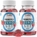 YUM-V'S - Zero Sugar Probiotic Gummies for Digestive Health - Sugar Free Probiotics for Women, Men &amp; Kids - Gut Health Probiotic Gummies for Adults &amp; Kids (60 Count (Pack of 2))