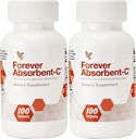 Forever Living - Absorbent-C - Naranja, Sabor de miel con grano de avena - Vitamina C para el soporte inmunitario y la salud de la piel - 100 tabletas Chewable (Pack de 2)