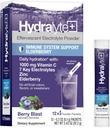 Electrolitos Hidralíticos Plus Inmunidad, Elderberry - Polvo de Rehidratación Rápida de Azúcar - Ligeramente Sparkling Electrolyte Embalajes de Polvo con 1000 mg de vitamina C y 300 mg de Elderberry (8oz Serve, 12 Conde)