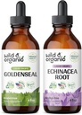 Wild &amp; Organic Goldenseal Tintura 4 fl oz &amp; Echinacea Tincture 4 fl oz
