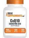 BulkSupplements.com CoQ10 100mg Softgels - Coenzyme Q10 100mg Suplemento, para la salud cardíaca - Gluten Gratis, 1 Softgel por Serving, 120 Cuenta (Pack of 1)