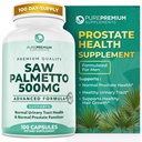 PurePremium Saw Palmetto 500 mg para hombres/mujer – Maximum Strength Saw Palmetto Extract ← Powder Capsules Suplemento - Apoyo Normal Urinary Tract, Prostate Health/Hair - 3 Months Supply - 100 Cuadros