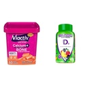 Viactiv Calcio +Vitamin D3 Suplemento Soft Chews, Caramel, 60 Chews - Calcio Suplemento dietético &amp; Vitafusion Vitamina D3 Gummy Vitaminas para el soporte del sistema de bonificación e inmune, Peach, Blackberry
