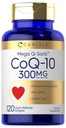 Carlyle CoQ10 300mg TEN 120 Softgels TEN Mega Q-Sorb Coenzyme Q-10 Silencio con Black Pepper Extract ANTE No GMO, Gluten Free Supplement