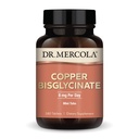 Dr. Mercola Copper Bisglycinate, 90 Servings (180 Tablets), Suplementos dietéticos, 8 mg por día, Mini Tabs, Apoyos Salud general, No GMO
