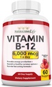 NaturalisimoLife Vitamina B12 6.000 mcg – Quick Dissolve Strawberry Flavor Nuggets – 60 Nuggets, Non-GMO, Vegan, Gluten Gratis