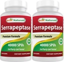 Mejores Naturales Serrapeptase 40000 SPU 90 Vcaps (90 Cuenta (Pack of 2))