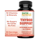 SHIFAA NUTRITION Halal Thyroid Support 30 Servings | Non-GMO Relief Supplement w/ B12, Iodine, Selenium, L-Tyrosine | Supports Energy, Metabolism, Focus, Clarity, Cortisol Balance